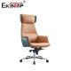 OEM 350mm Aluminium Base Leather Lounge Armchair Modern Style