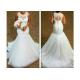 Comfortable Sleeveless Lace Mermaid Bridal Gowns With Back Zipper