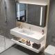 Oem Bathroom Vanity Units Sintered Stone Countertop Basin Led Mirror Storage Cabinets