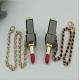 2019 Latest fashion leather bag ladies handbag light gold decorative lipstick locks with metal chain