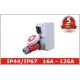 Compact Industrial Power Socket 16A for Electrical Power Distribution