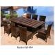 9-piece synthetic rattan wicker outdoor patio classic hotel dining furniture 8 armless chairs-8038