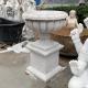 Large Marble Flowerpots Garden Decorative Hunan White Natural Stone Hand Carved