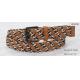 Mixed Wax Rope And PU Womens Brown Braided Belt With Old Silver Roller Buckle 3.5cm Width