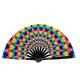 Large Bamboo Folding Hand Fan Custom Print Rave Festival Handheld Fan for Promotional Gifts