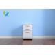 Alloy Handle White Color 3 Drawer Mobile Pedestal With 5 Wheels