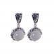 Women 925 Sterling Silver Synthetic White Chalcedony Drop Earrings (XH054081W)