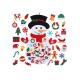 39 X 26 Inch Childrens Felt Handicraft Snowman Set With 36pcs Ornaments