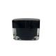 Black Plastic Cosmetic Jars Cream 15g 50g Straight - Angle Edge Customized Color