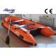 Marine Aluminum Floor Inflatable Rescue Boat Orange For 6 Person