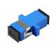 SC / UPC SM SX Fiber Optic Adapters Blue Color Single Mode Simplex Duplex