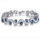 Platinum Plated Clear Cubic Zirconia Tennis Bracelet for Women Jewelry (JDS931BLUE)