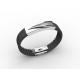 Top Quality Europe Fashion Stainless Steel Genuine Leather Silicone Bangle Bracelet ADB164
