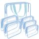 Clear Cosmetic Makeup Bags Set Clear PVC With Zipper Handle Portable Travel