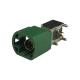 FAKRA HSD Connector 4Pin E Code Green Color 90 Degree Plug Connector