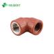 Pn16 Pressure Red Plastic Pipe Fitting Pph Female Elbow for Hot Water Supply System