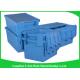 Euro Nestable Heavy Duty Plastic Storage Containers , Plastic Box With Hinged Lid Leakproof