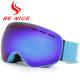 Cool Blue Frameless Ski Goggles For Night And Day With Dual Layer Foam