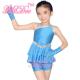 Diagonal Neck Kids Dance Costumes Pink Blue Red Confetti Spandex Outfits