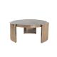 Living Room Stainless Steel Rond Central coffee Table  With Matte Gold Satin Finish Natural Marble Top Metal Legs