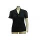 Front Neck With Decorative Tape Short Sleeves Causal Softwear Shirt For Middle Age Ladies