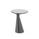 Living Room Small Stainless Steel End Table Side Table With Satin Black finish Natural Marble Top Metal Table