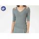 Half Sleeves Summer Knitwear Shoulder Slit / V Neck Ladies Pullover Sweaters