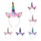 QS Christmas pink lace party unicorn horn headband