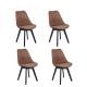Leisure Modern Velvet Dining Chairs , Fabric Upholstered Dining Chairs