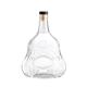 Glass Liquor Wine Whisky Bottle With Cork Lid Transparent Round Empty and Custom Size