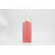 Square Pink 500ml Shampoo Shower Bottle White Press Pump