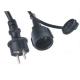 Two Prong Waterproof Extension Cord Schuko CEE7 / 7 With Protection Cover Socket