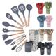 Silicone Kitchenware Cocina Set 12 Pieces Cooking Tools with Wooden Handles Utensils