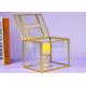 Copper strip Gold color Clamshell square glass artifact Cosmetic Storage lamp candle Tissue box