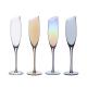 Hand Blown Lead Free Slanted Crystal Glass Champagne Flute with Bevel Mouth