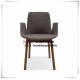 Restaurant Walnut wood seating Chair with Brown Fabric Upholstery cushion