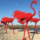 Custom Stainless Steel Sculpture Medium Size Metal Flamingo Sculpture