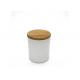 Wedding Dia 7.3cm Frosted Glass Candle Jar With Wooden Lid