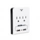 Wall Power Socket And Wall Tap One Input 2 Outlet 2 USB Surge  UL cUL passed