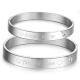 Tagor Jewellery Super Quality 316L Stainless Steel Couple Bracelet Bangle TYGB013
