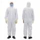 Antistatic Medical Coverall Suit With Hood , White Disposable Overalls