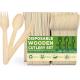 Disposable Wooden Cutlery Set, Pack Of 200 (100 Forks, 50 Spoons, 50 Knives) Biodegradable Compostable Utensils