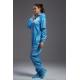 Food Processing Garment Resuable straight open zipper hooded coverall with socks blue durable in food Workshop