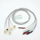 Compatible Din 5 Lead ECG Cable Lead Wires Snap Button