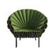Modern contemporary Peacock Chair by Dror for cappellini  in fabric and leather with metal frame finish
