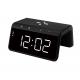 Black Cell Phone Wireless Charger 3 In1   High Power With Alarm Clock