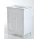 MDF Floor Mounted Bathroom Cabinets White Color with Ceramic Handles