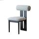 Customized Fabric Modern Upholstered Dining Chairs With Metal Legs