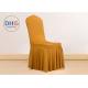 Furniture Universal Chair Covers Pleated Skirt Removable Yellow Waterproof