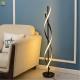 Silicone + Aluminum Alloy Black Spiral LED Corner Modern Floor Lamp